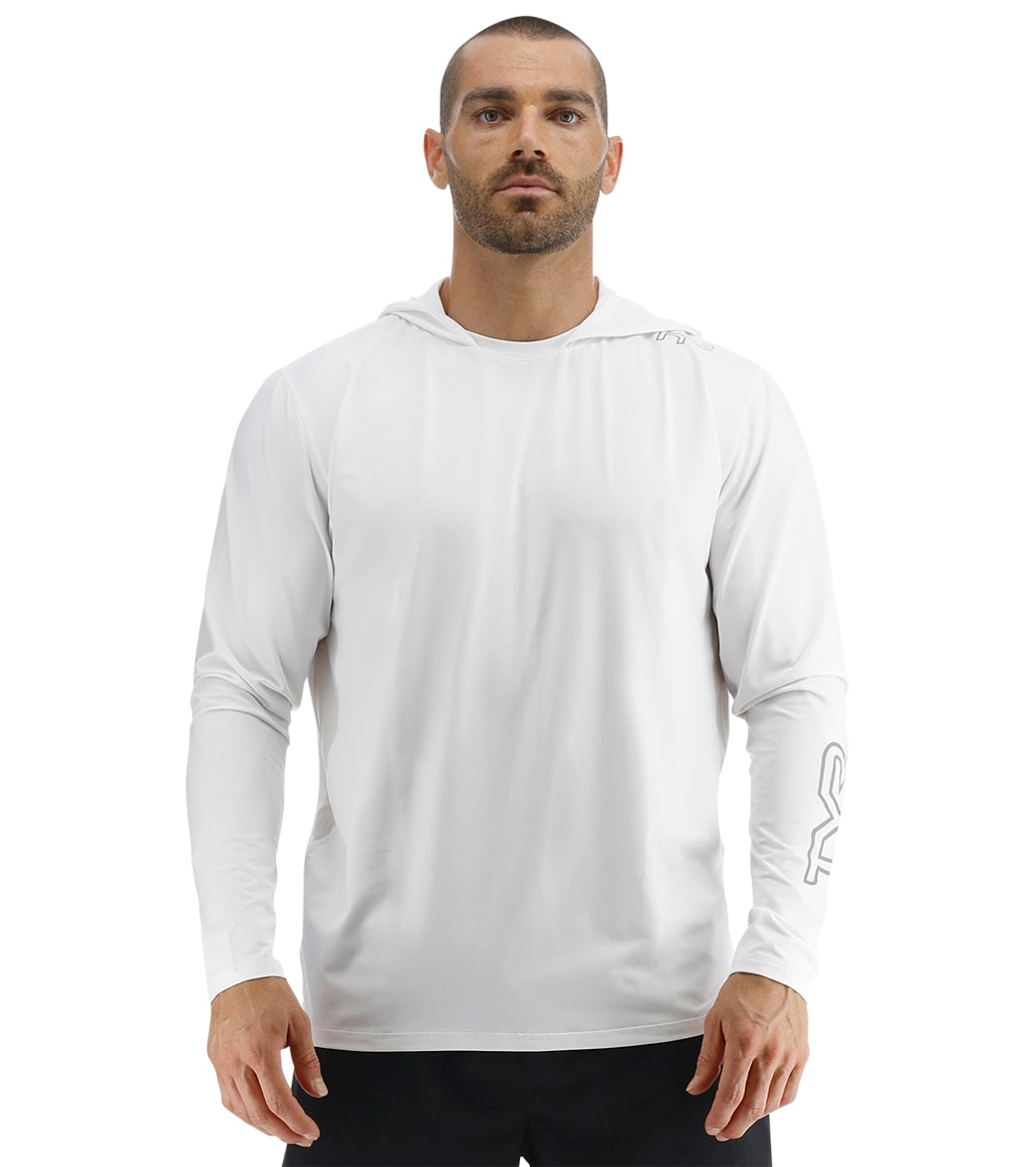  Mens Swim Shirts Rashguard Sun Shirt UPF 50+ UV Sun  Protection Outdoor Long Sleeve T-Shirt Swimwear White S