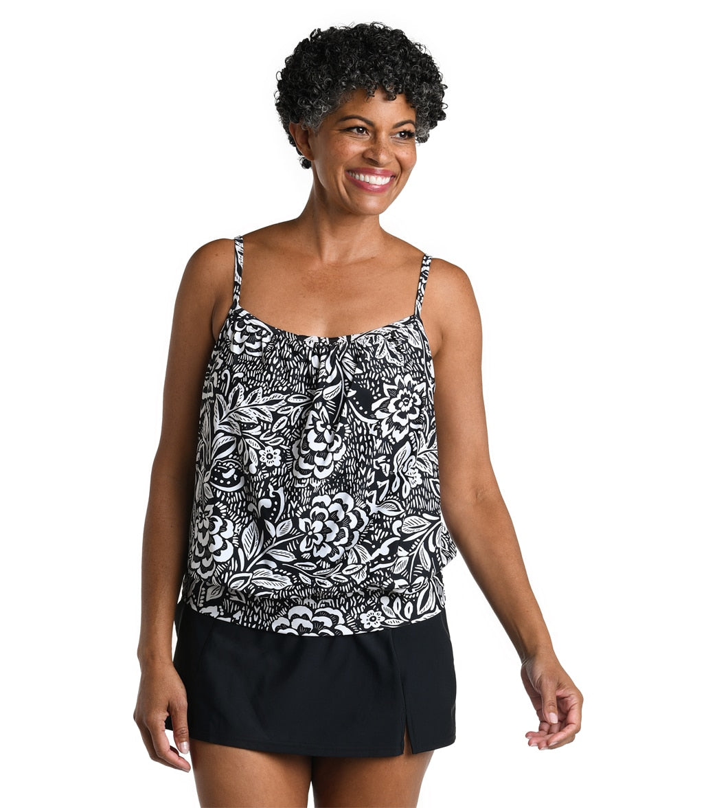 Tahitian Tiled Plus Size Tankini Top