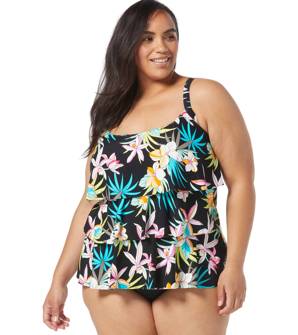 Beach House Swim Kate Mesh Bandeau Tankini Top - Tropic Bloom