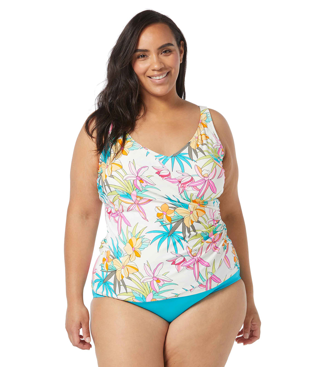 Beach House Swim Plus Size Jane Ruffle Tiered Tankini - Abstract