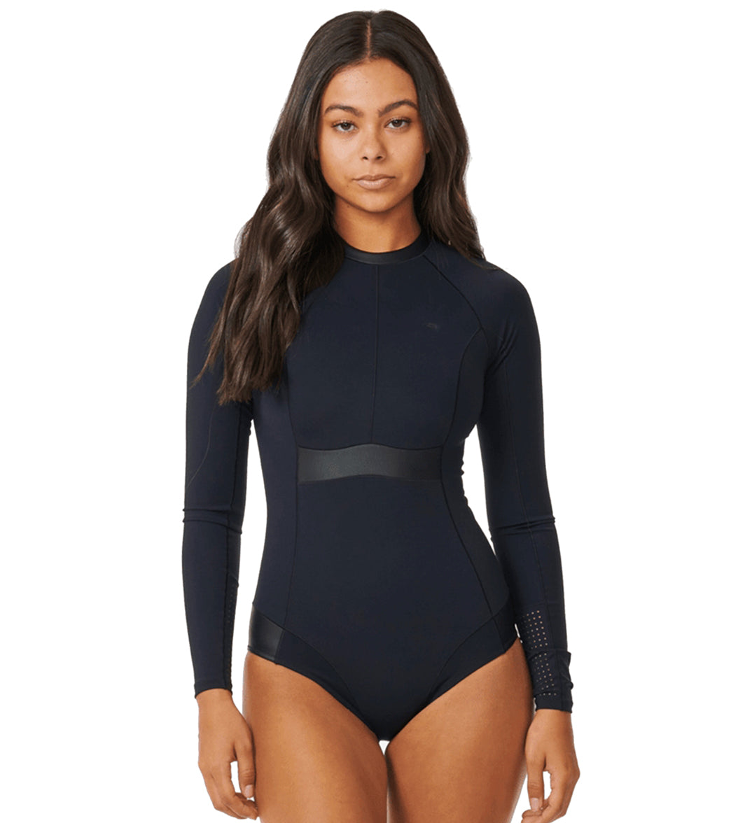 Women's Rash Guard Long Sleeve One Piece Swimsuit Zipper Floral Color Block  Surfing Bathing Suit Athletic Swimwear : : Clothing, Shoes 