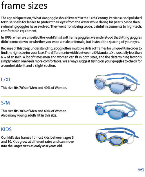 Zoggs Predator Polarized Ultra REGULAR PROFILE FIT Swimming Goggles - Grey  & Bla 