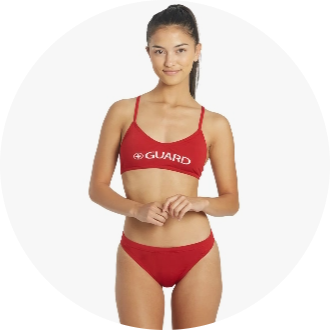 Women's Two Piece Lifeguard Swimsuits