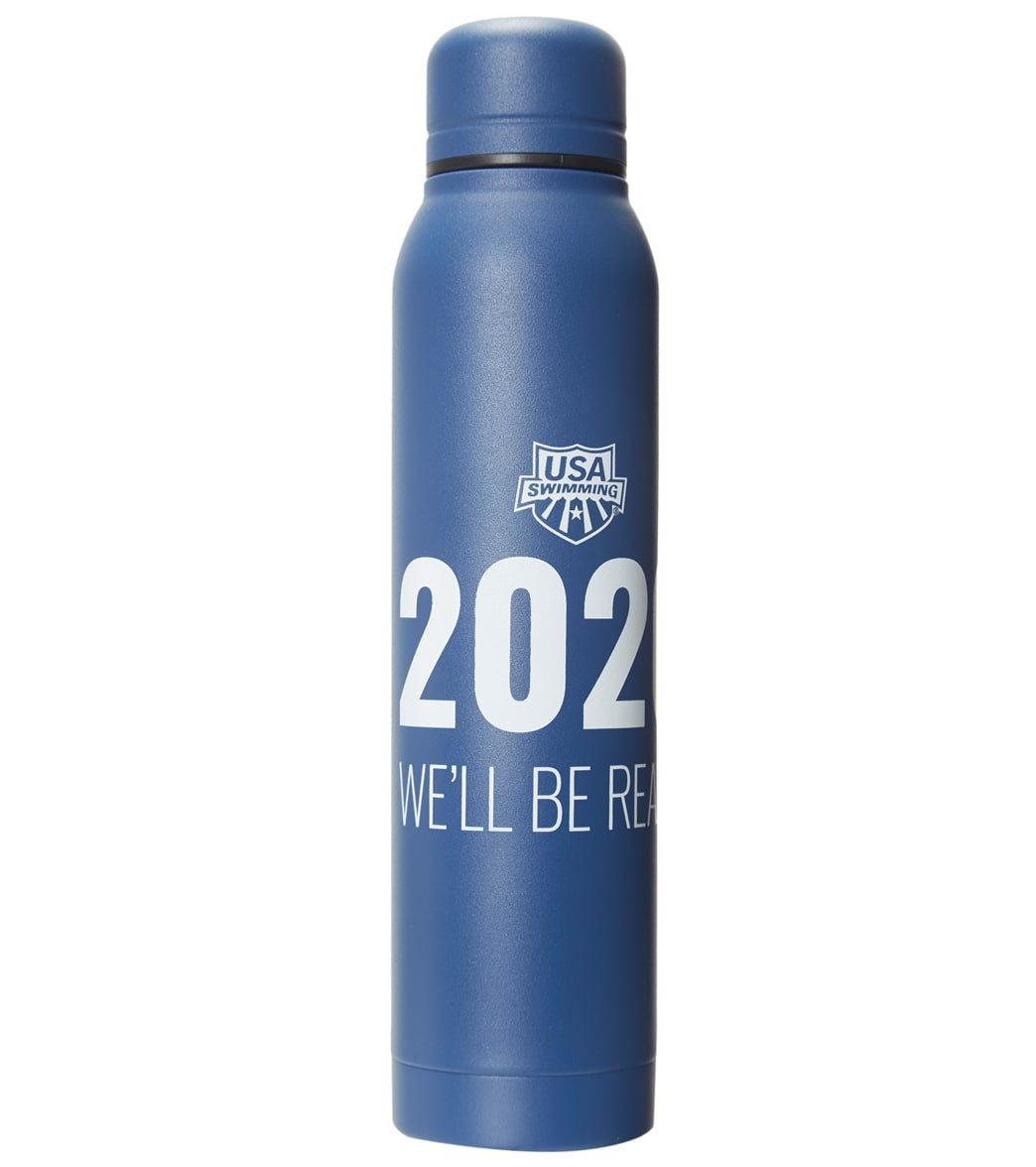 Usa Swimming 2021 We'll Be Ready Silo 16.9Oz Stainless Steel Bottle - Navy - Swimoutlet.com