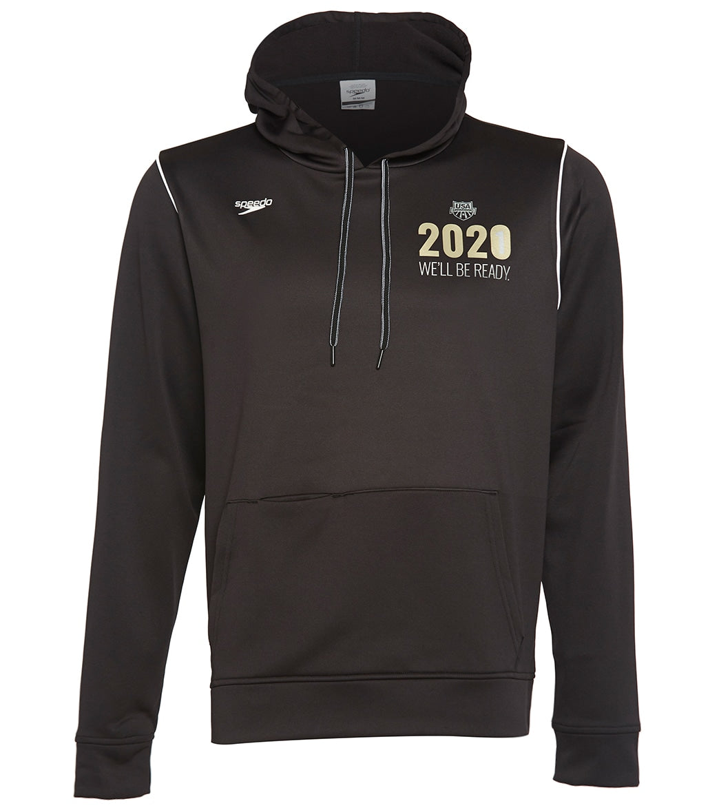 Usa Swimming Speedo Men's 2021 We'll Be Ready Pull Over Hoodie Sweatshirt - Black Small Size Small Polyester - Swimoutlet.com