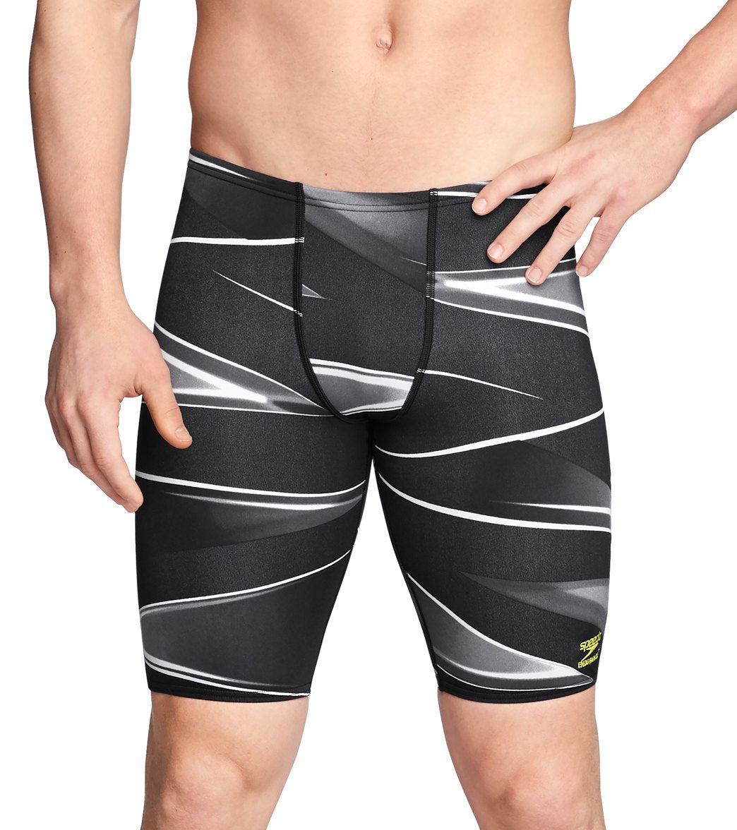 Speedo Men's Infinite Pulse Jammer Swimsuit - Black/White 24 - Swimoutlet.com