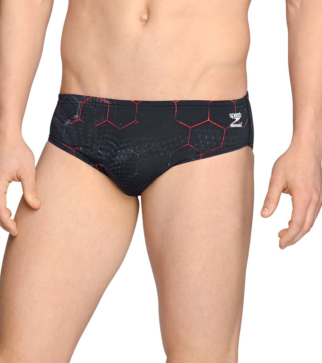 Speedo Mens Emerging Force Brief Swimsuit Speedo Red At