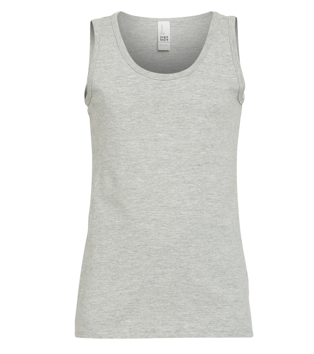 Girl's Ribbed Neck Tank Top - Light Heather Large Cotton - Swimoutlet.com