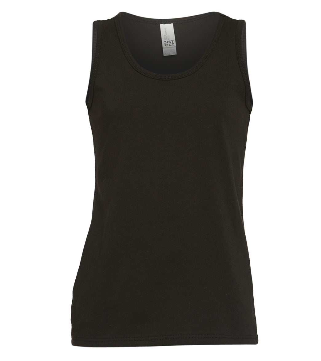 Girl's Ribbed Neck Tank Top - Black Large Cotton - Swimoutlet.com