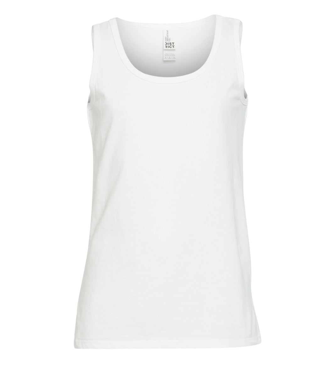 Girl's Ribbed Neck Tank Top - White Large Cotton - Swimoutlet.com