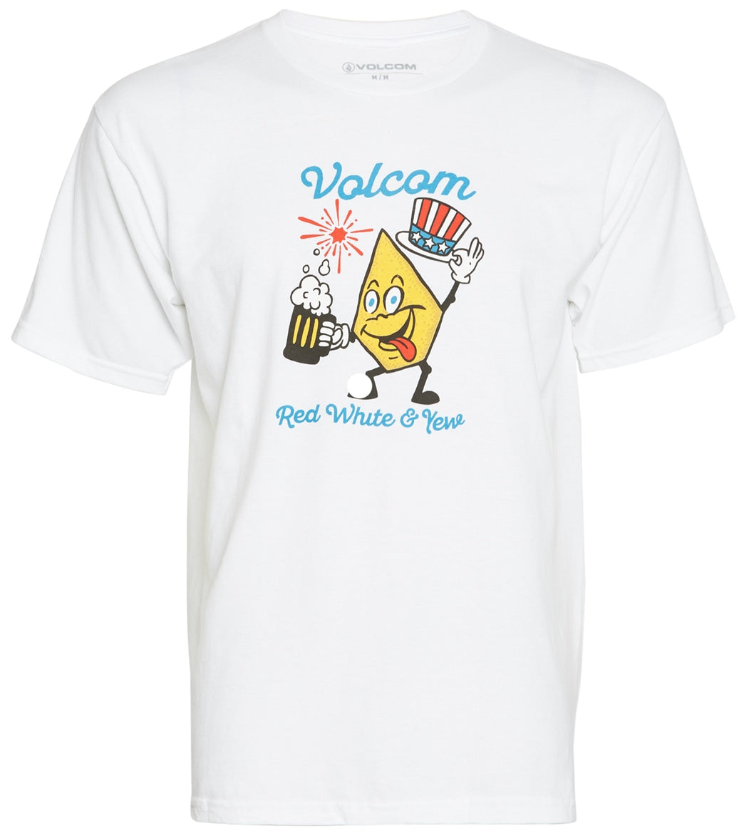 Volcom Men's Yew Short Sleeve T-Shirt - White Small Cotton - Swimoutlet.com