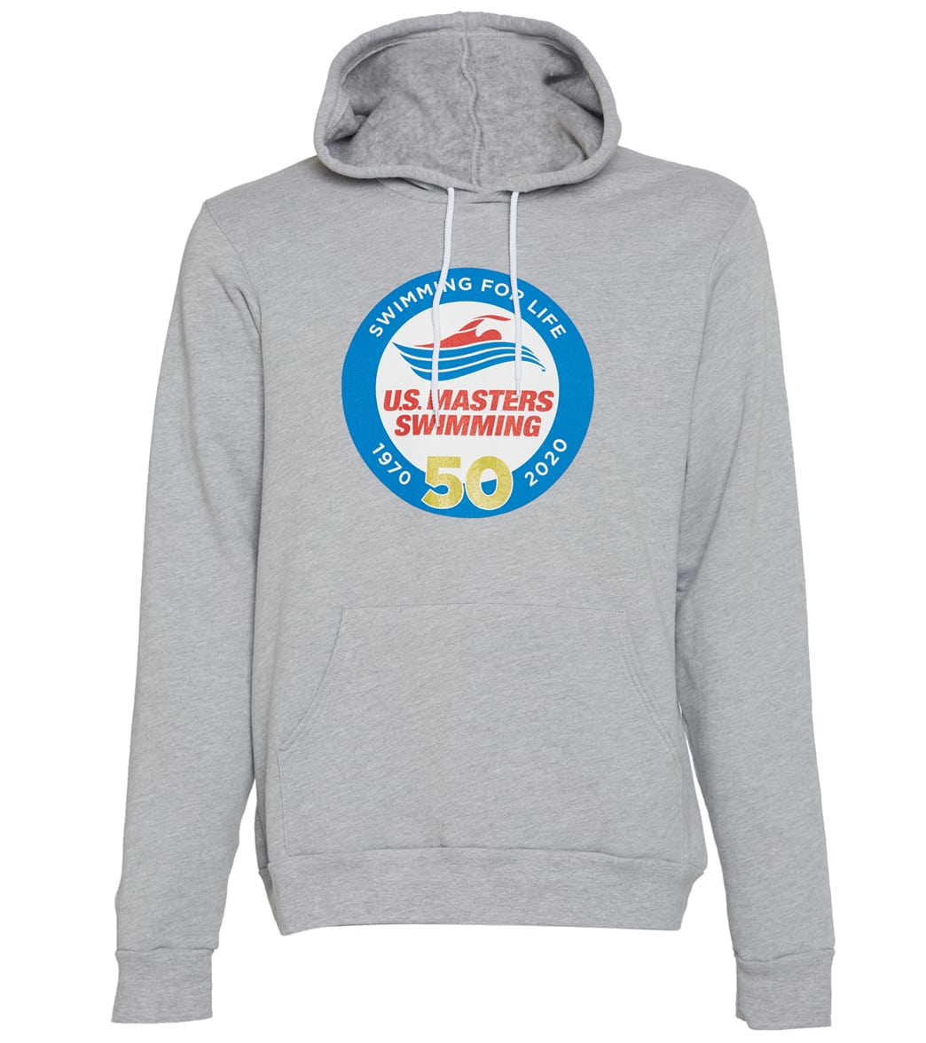 U.s. Masters Swimming Usms 50Th Anniversary Men's Pullover Hoodie - Heather Grey Small Size Small Cotton/Polyester - Swimoutlet.com