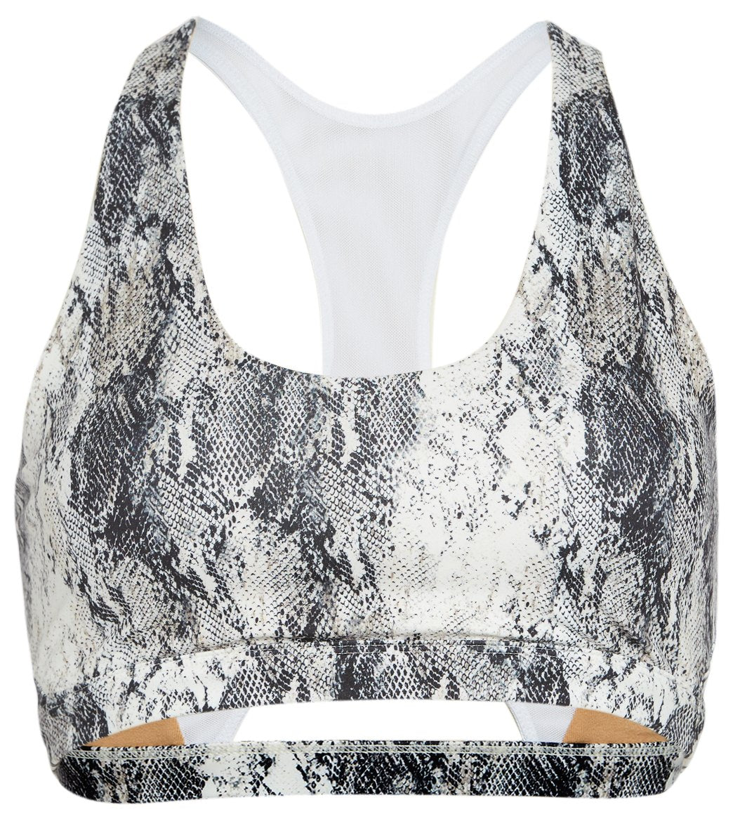 Mpg Women's Exert Printed Sports Bra - Natural Snake Small Size Small - Swimoutlet.com