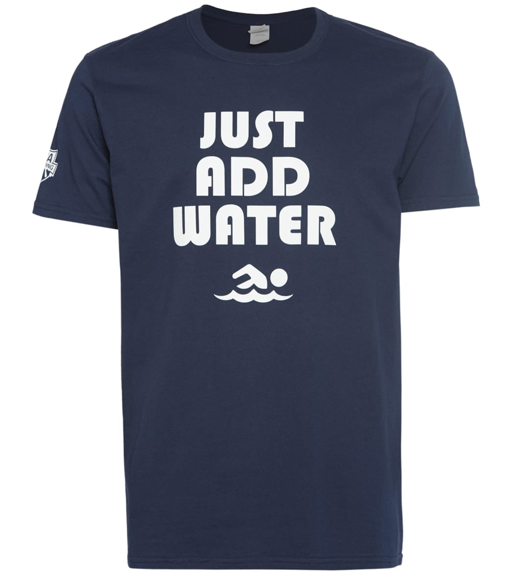 Usa Swimming Men's Just Add Water Crew Neck T-Shirt - Navy Xxl Cotton - Swimoutlet.com