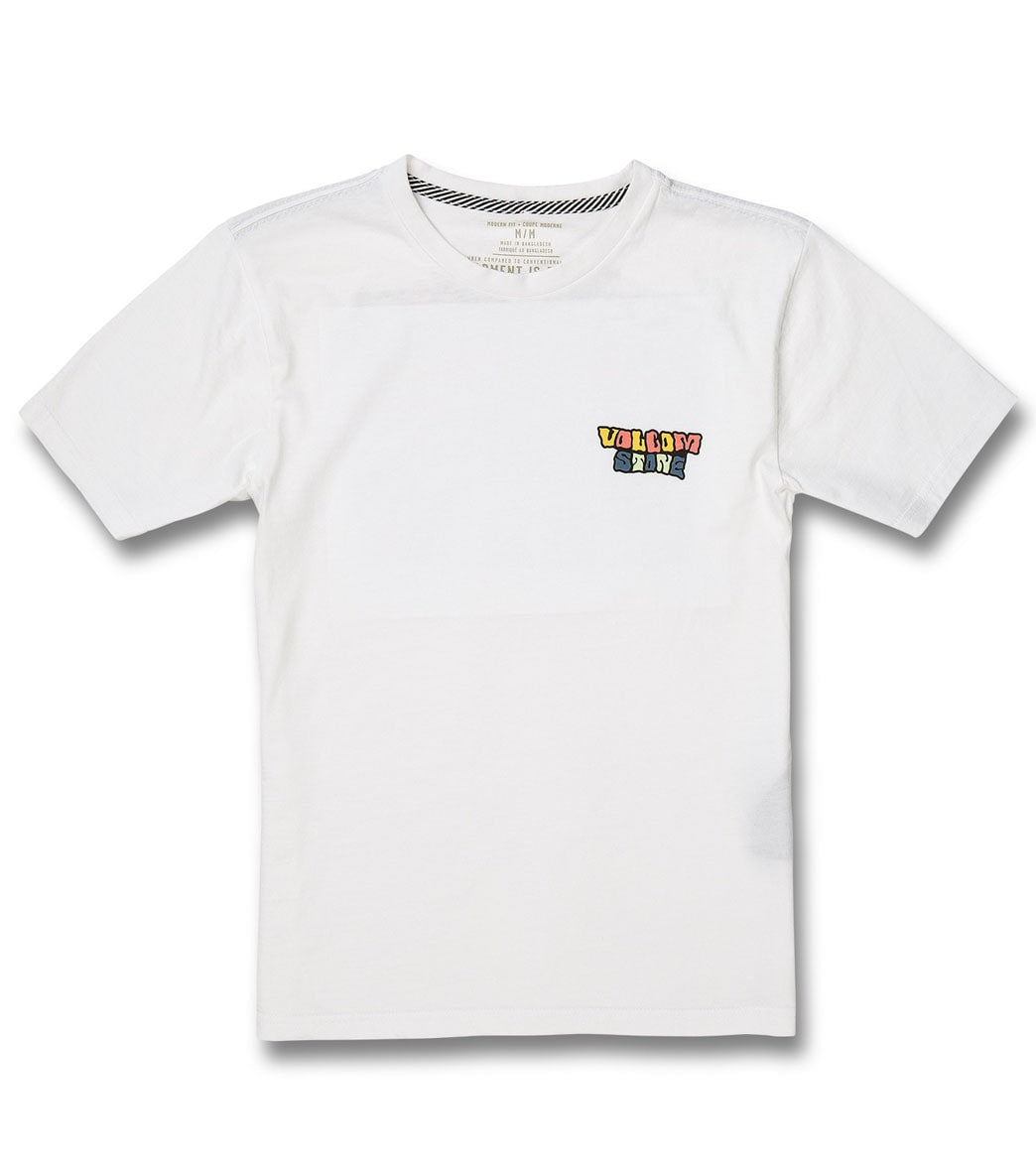 Volcom Boys' Day Waves Short Sleeve Tee Shirt Toddler//Big Kid - White 6 - Swimoutlet.com