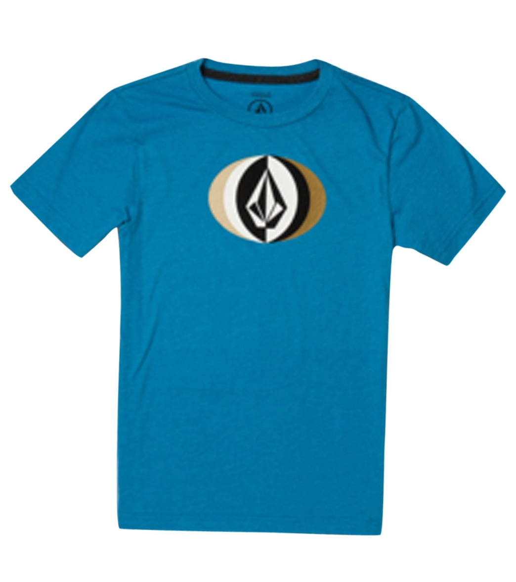 Volcom Boys' Layer Round Short Sleeve Tee Shirt Big Kid - True Blue Medium - Swimoutlet.com