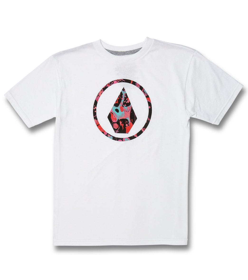 Volcom Boys' Dycut Short Sleeve Tee Shirt Toddler//Big Kid - White 6 Cotton - Swimoutlet.com