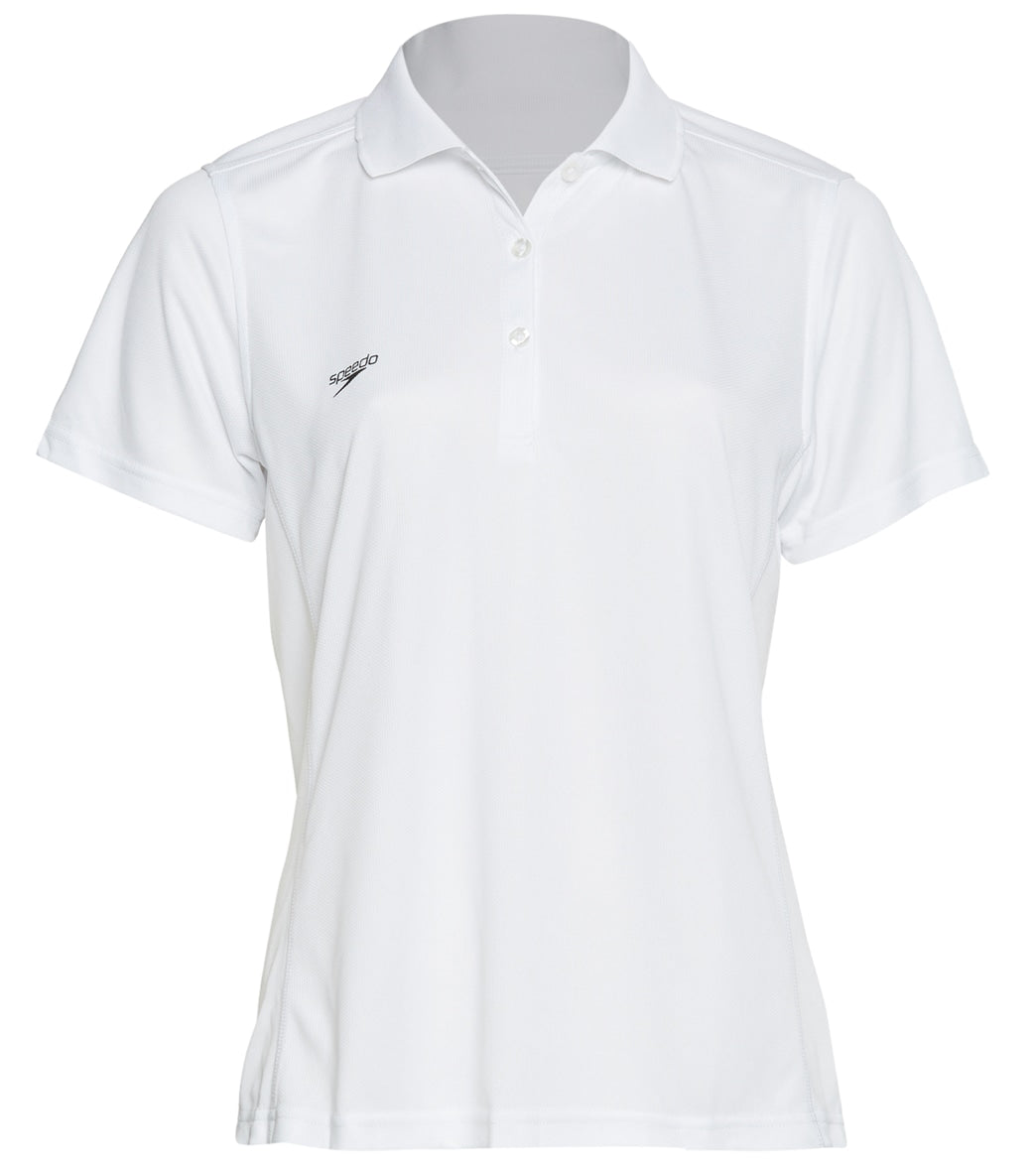 Speedo Women's Team Polo Shirt - White Large Size Large - Swimoutlet.com