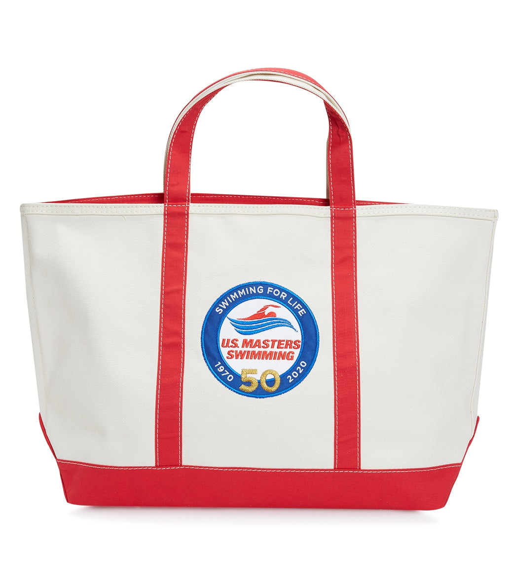 U.s. Masters Swimming Usms 50Th Anniversary Zip Top Canvas Tote Bag - Red/White Xl Size Xl Cotton - Swimoutlet.com