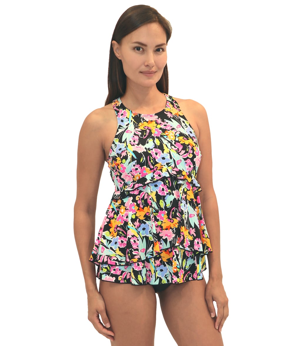 Fit4U Summer Breeze High Neck Babydoll Tankini Top at SwimOutlet.com