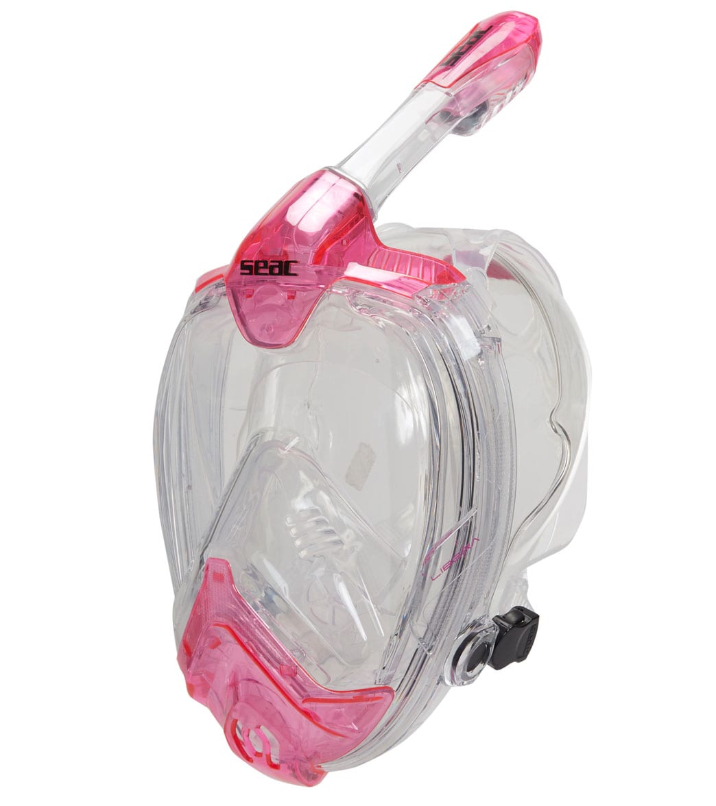 Seac Usa Libera Full Face Snorkeling Mask - Transparent/Pink X-Small/Small - Swimoutlet.com