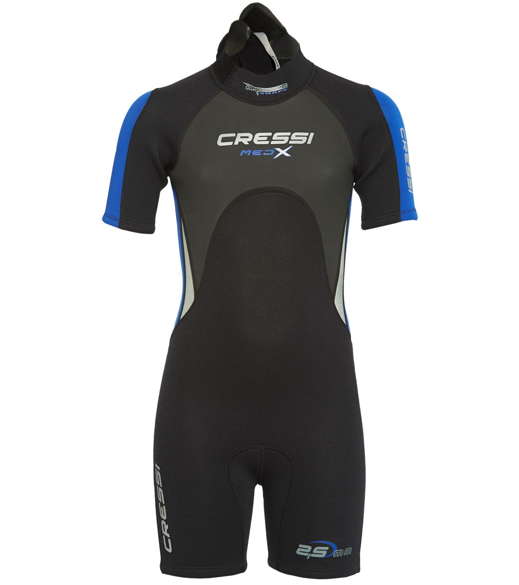 Cressi Junior Med X Shorty 2.5Mm - Black/Blue Medium Size Medium - Swimoutlet.com