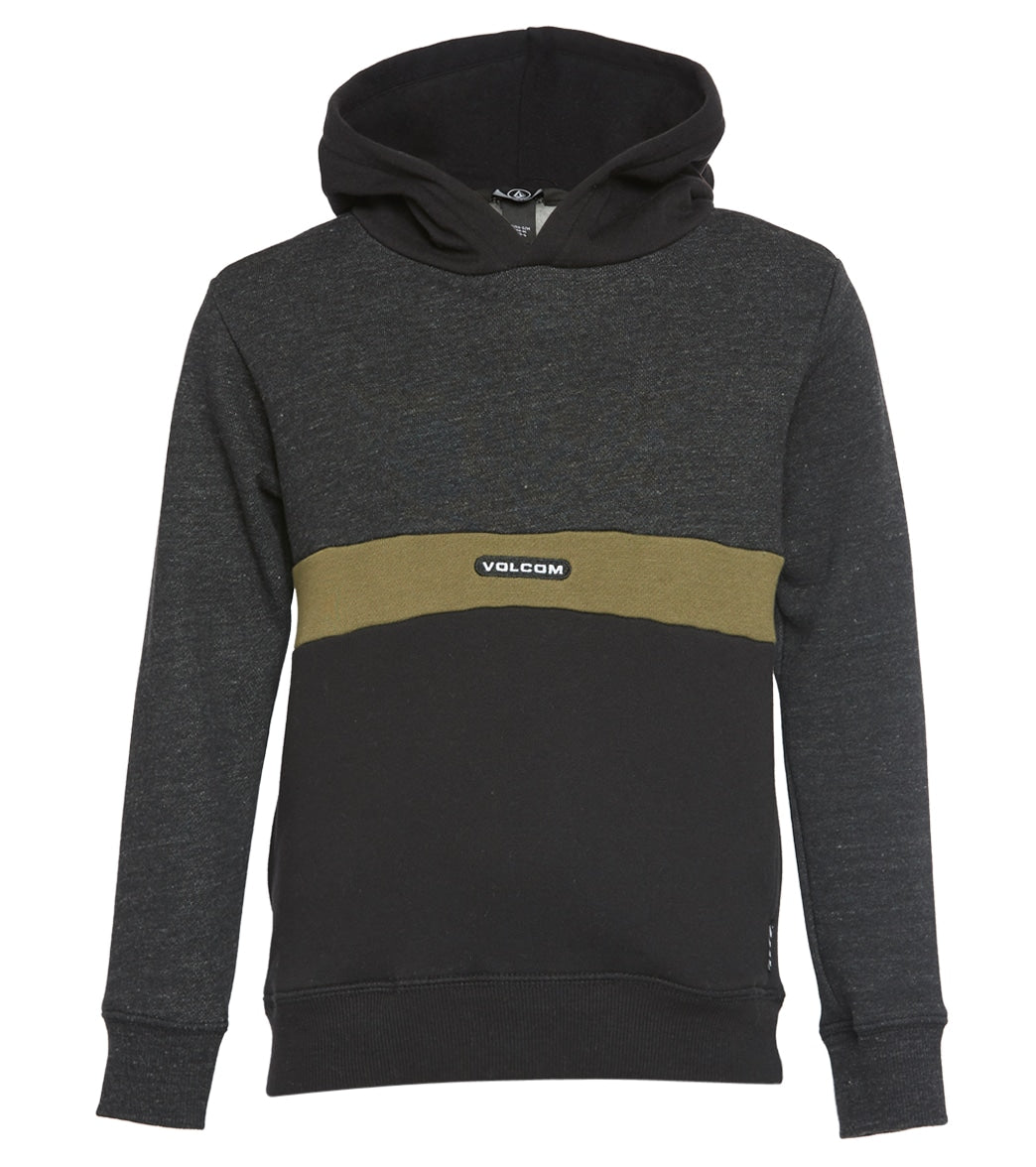 Volcom Boys' Single Stone Division Pullover Hoodie /Little/Big Kid - Sulfur Black 3T Cotton/Polyester - Swimoutlet.com