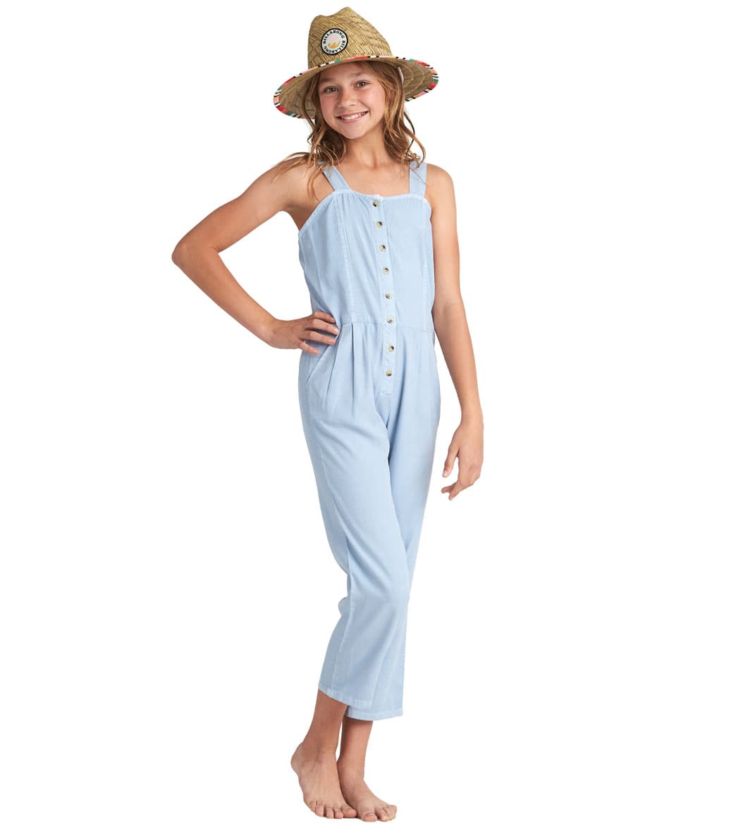 Billabong Girls' Paint The Night Jumpsuit - Chambray X-Small 5/6 Cotton - Swimoutlet.com