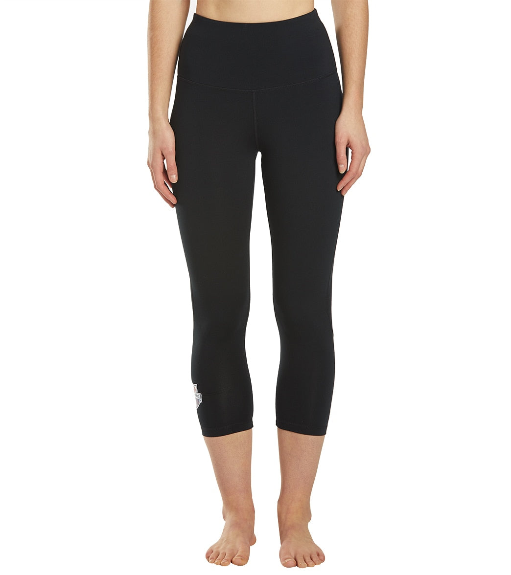 Usa Swimming Women's High Waisted Leggings - Black Medium Size Medium Polyester/Spandex - Swimoutlet.com