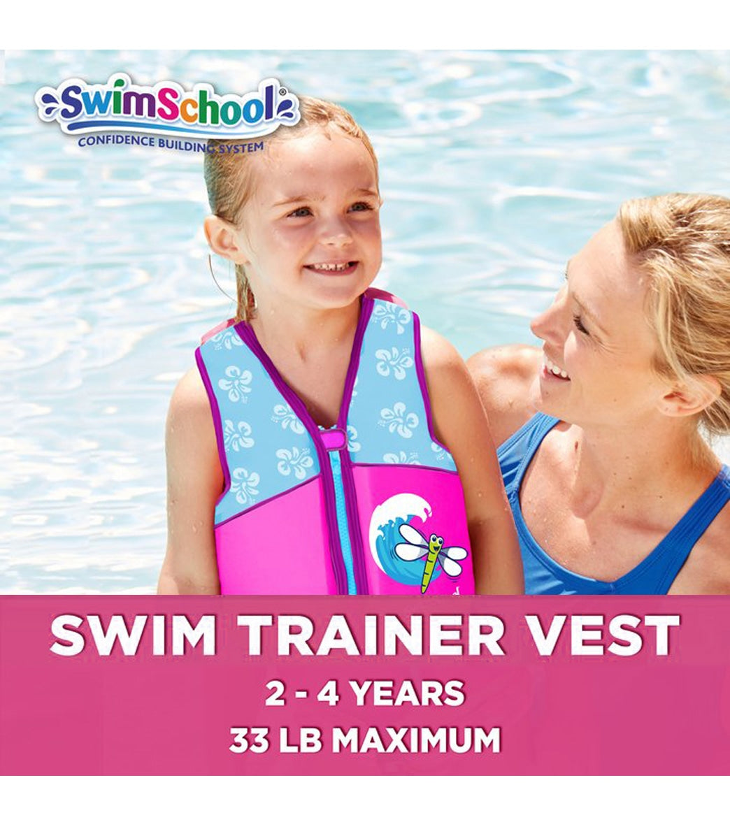 SwimSchool TOT Swim Trainer Vests for Toddlers Ages 2-4 – Boys/Girls –  Multiple Colors/Styles – Learn to Swim Pool Floaties