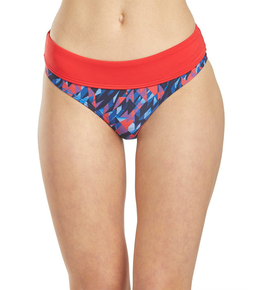 TYR Active Polar Riva Classic Bikini Bottom - Navy/Red Small - Swimoutlet.com