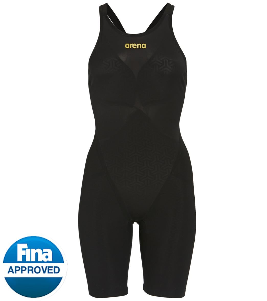 Arena Women's Powerskin Carbon Glide Closed Back Tech Suit Swimsuit - Black/Gold 28 Elastane/Polyamide - Swimoutlet.com