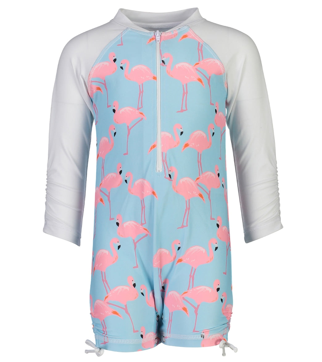 Snapper Rock Girls' Flamingo Social Sunsuit Baby - 0 0-6 Months - Swimoutlet.com