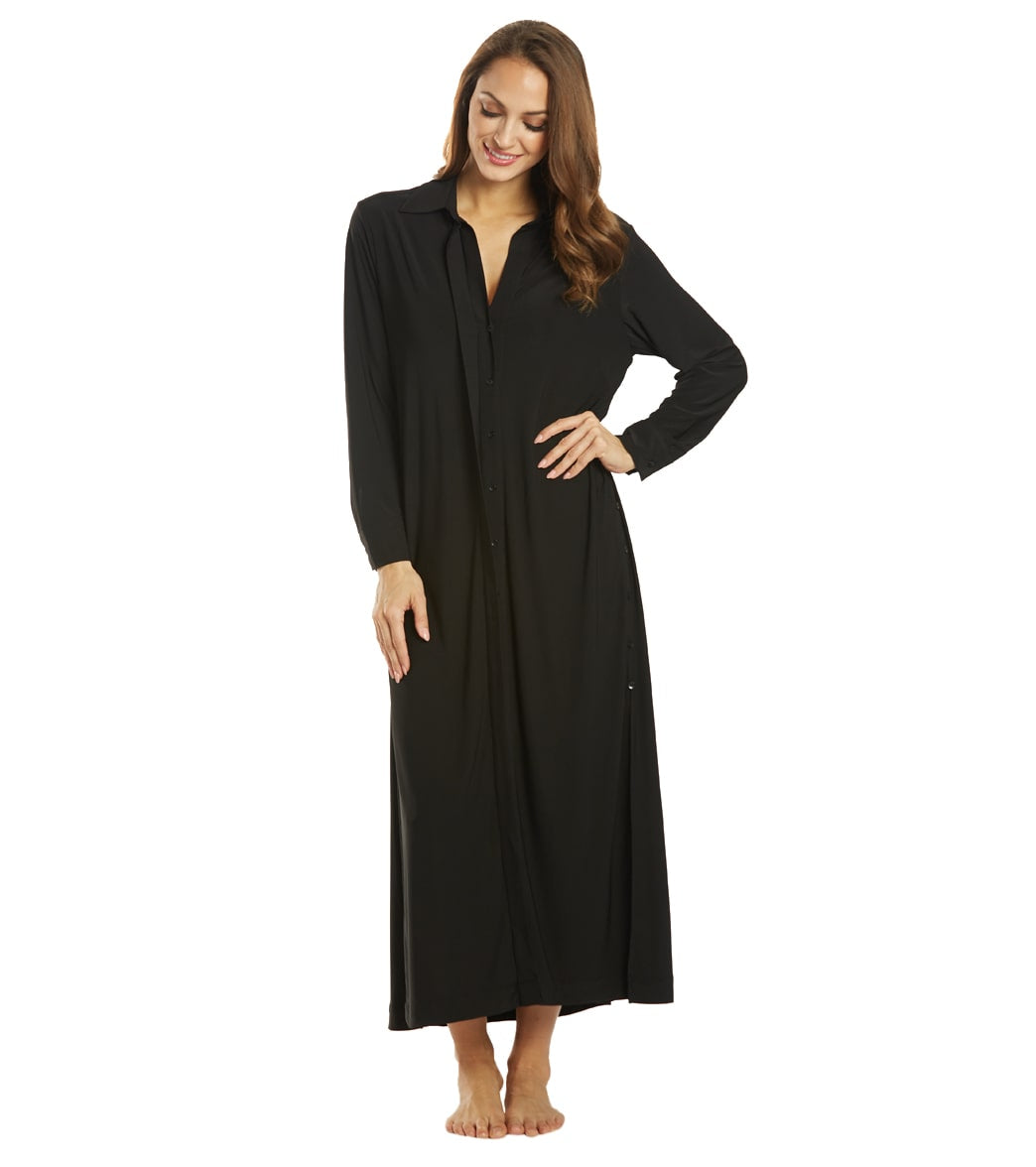 Coco Reef Contours Heritage Bezel Long Cover Up Dress - Black Medium - Swimoutlet.com