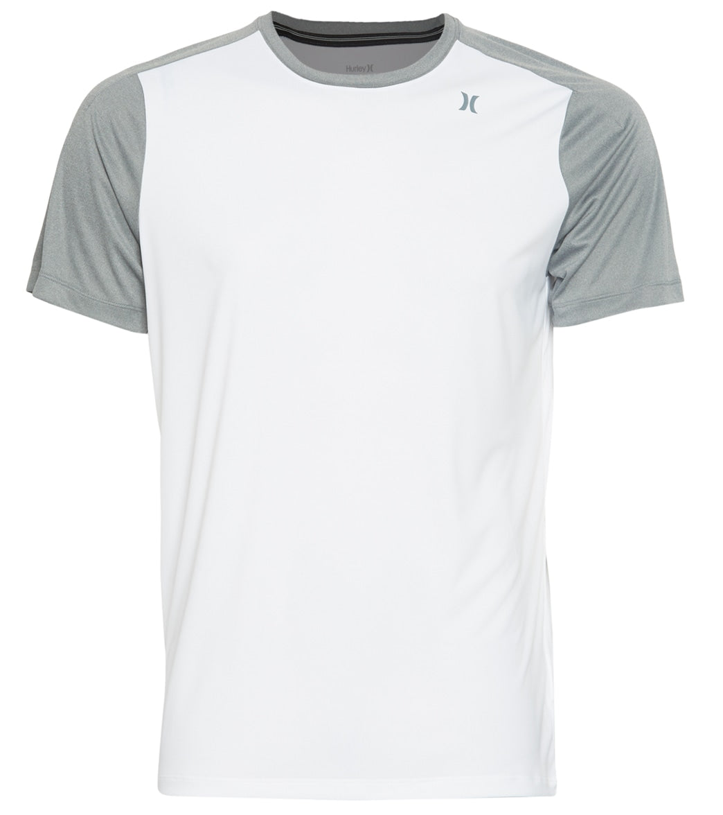 Hurley Quick Dry Nu Basics Short Sleeve Performance Fit Shirt - White Small Polyester - Swimoutlet.com