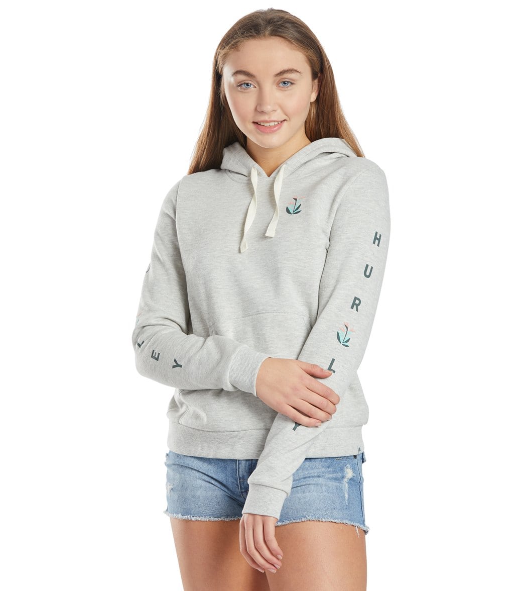 Hurley Kamara Perfect Fleece Pullover - Grey Heather Medium Cotton/Polyester - Swimoutlet.com