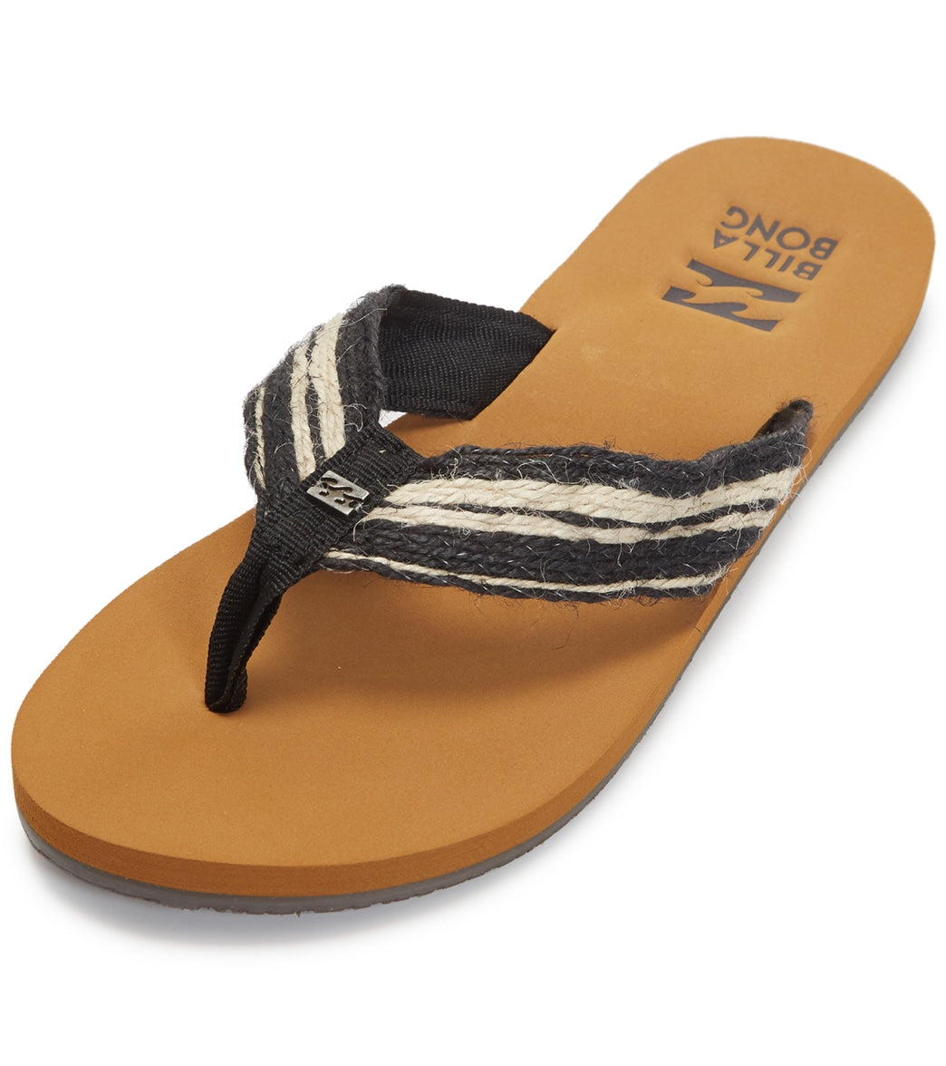 Billabong Women's Baja Woven Flip Flop - Black White 6 - Swimoutlet.com