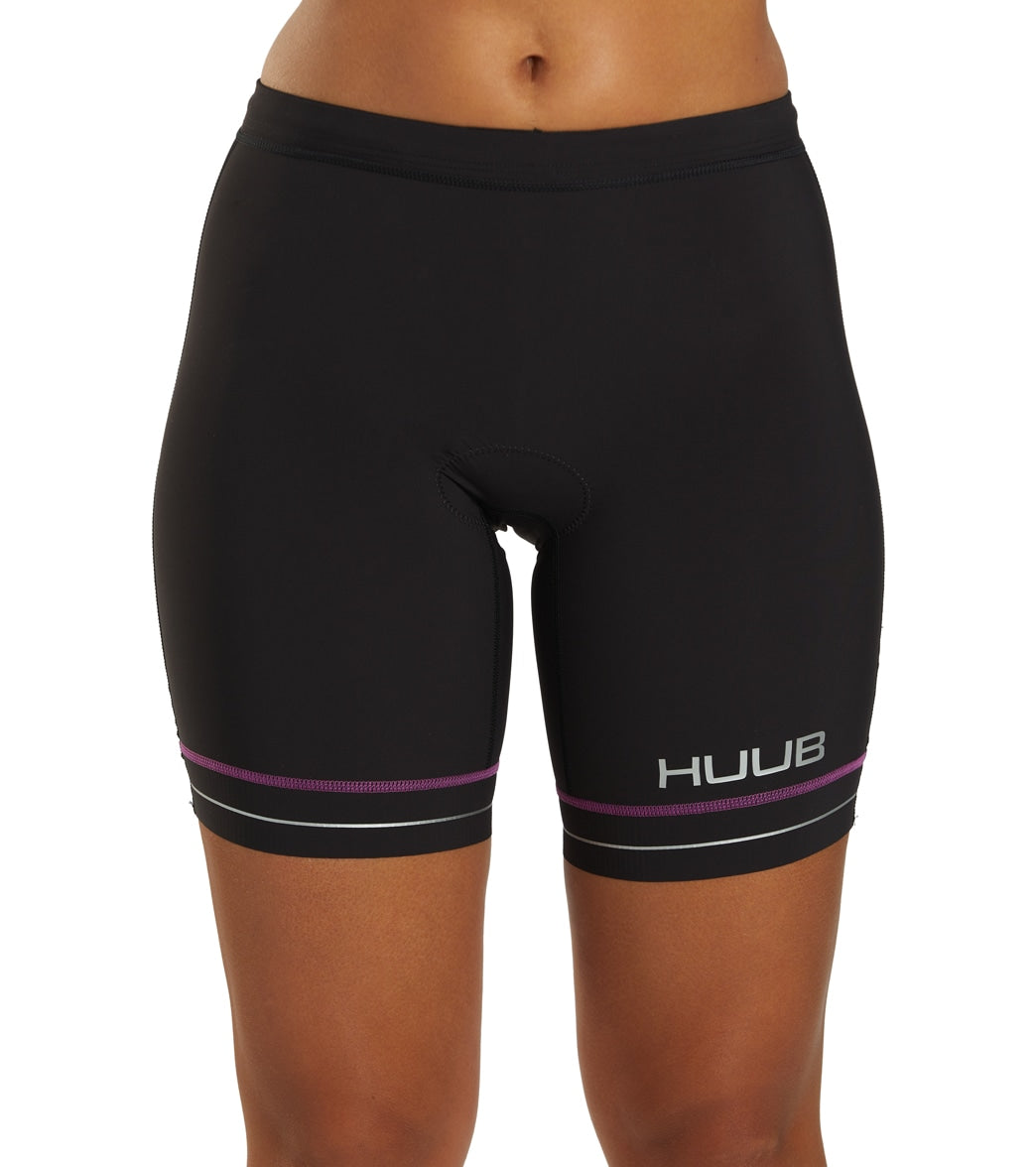 Huub Women's Aura Tri Shorts - Black/Purple Small Size Small Elastane/Polyamide - Swimoutlet.com