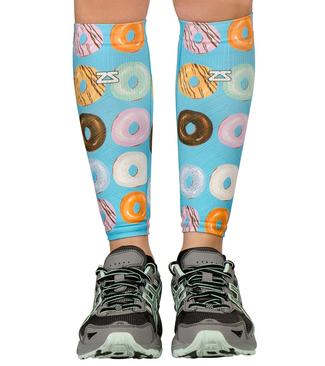 Zensah Donut Compression Leg Sleeves Pair - Aqua S/M Size Small/Medium - Swimoutlet.com