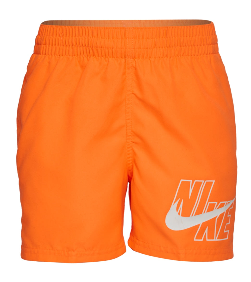 Nike Boys' Logo Solid 4 Volley Short Big Kid - Total Orange Medium 12/14 Polyester - Swimoutlet.com