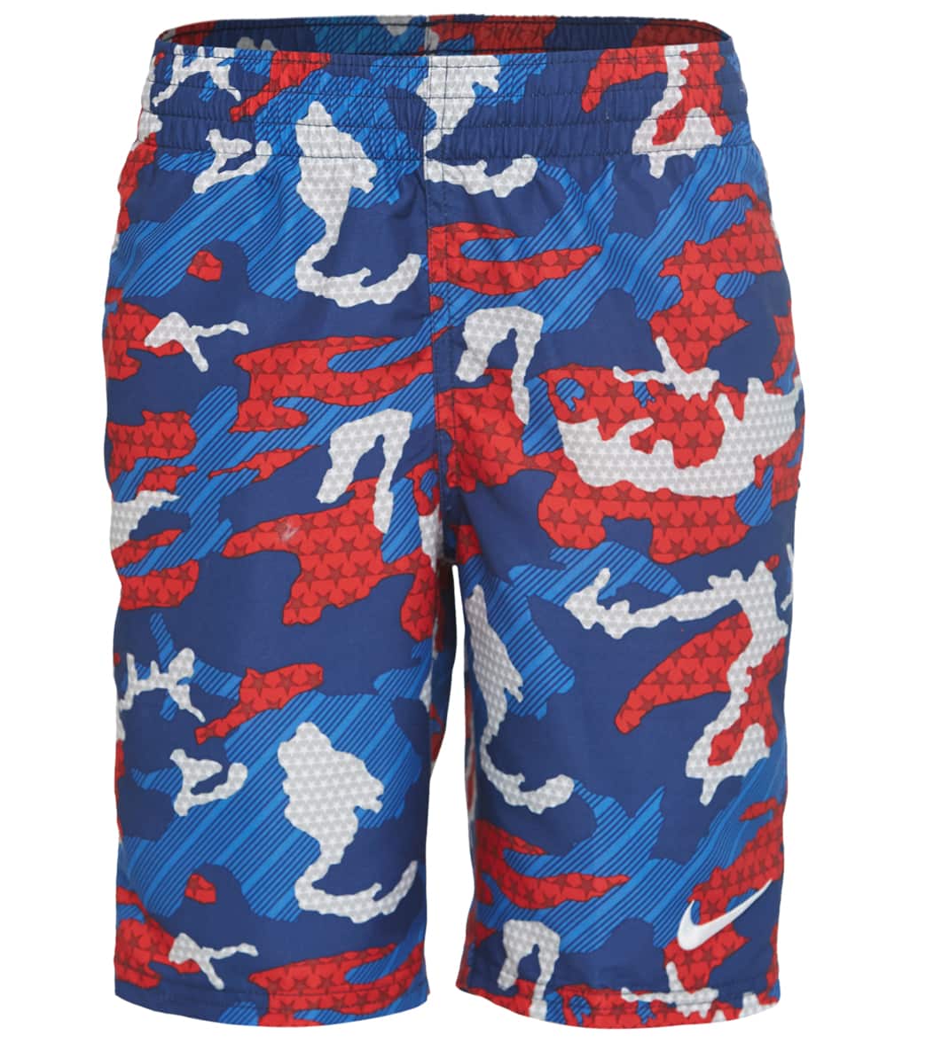 Nike Boys' Americana Lap 8 Volley Short Big Kid - Red Blue Small 8/10 Polyester - Swimoutlet.com