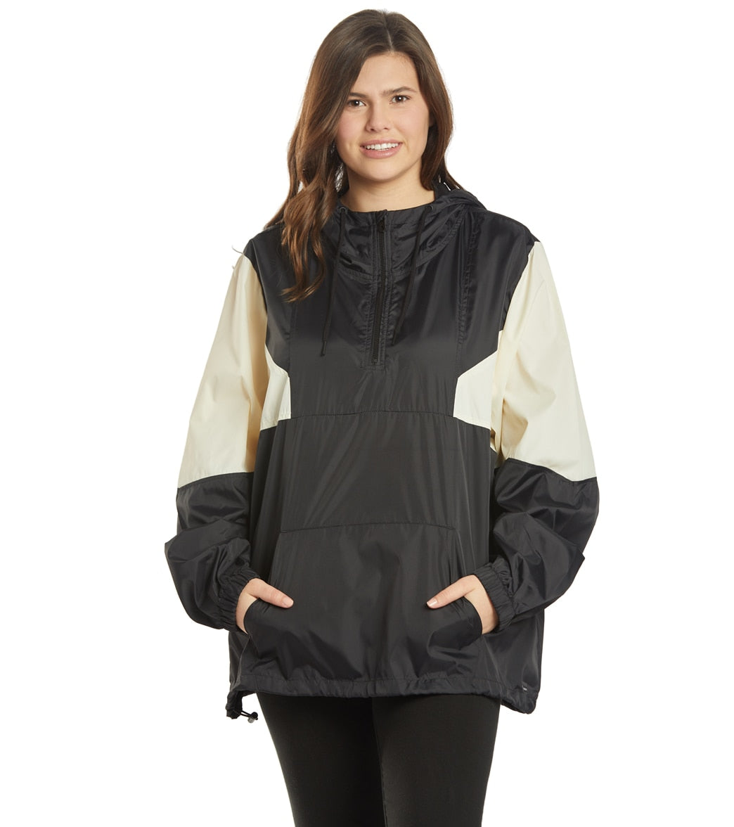 Volcom Plus Size Wind Stoned Jacket - Black White 14W Polyester - Swimoutlet.com