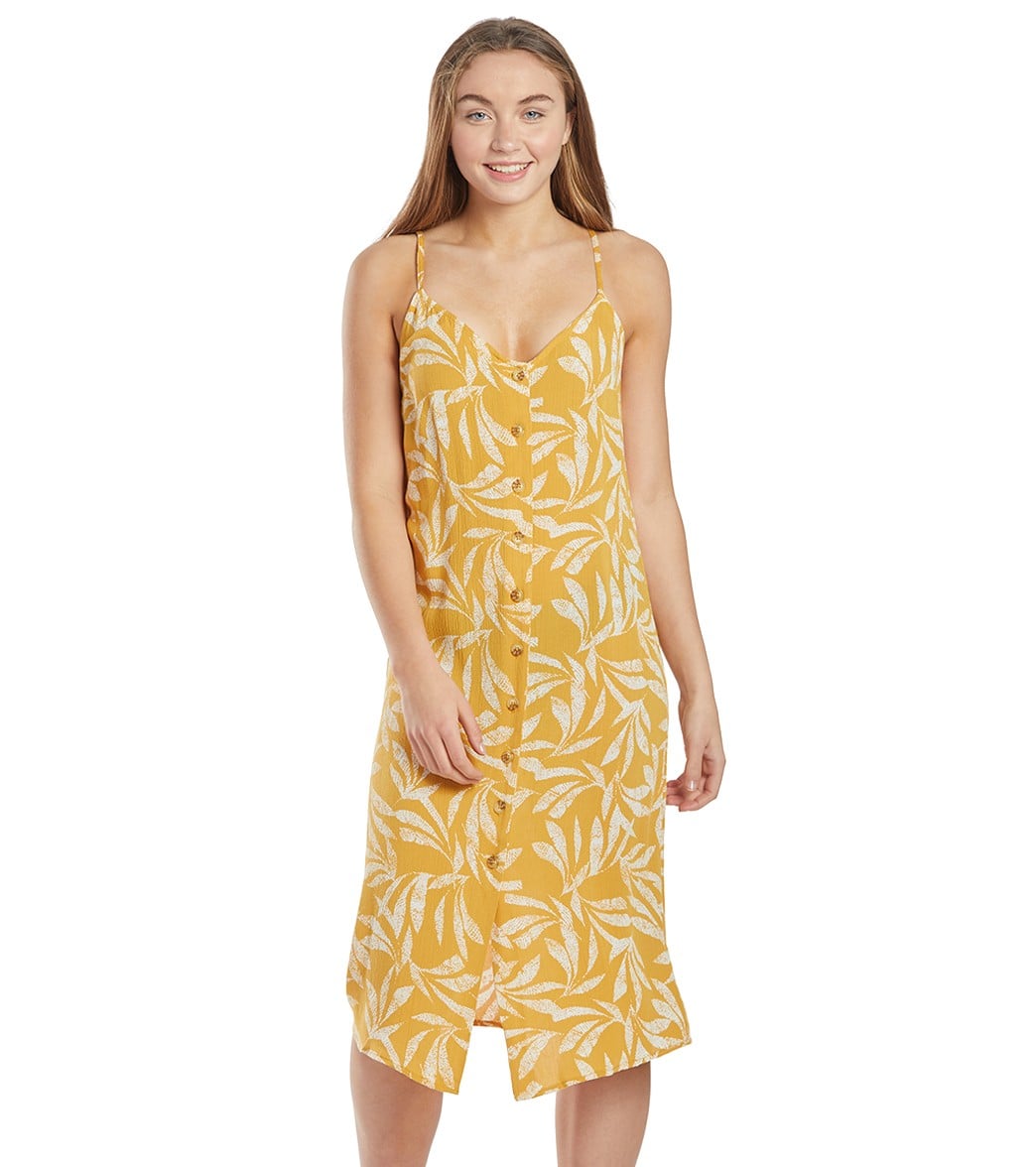 Rip Curl Ooh La Leaf Midi Dress - Mustard Medium - Swimoutlet.com