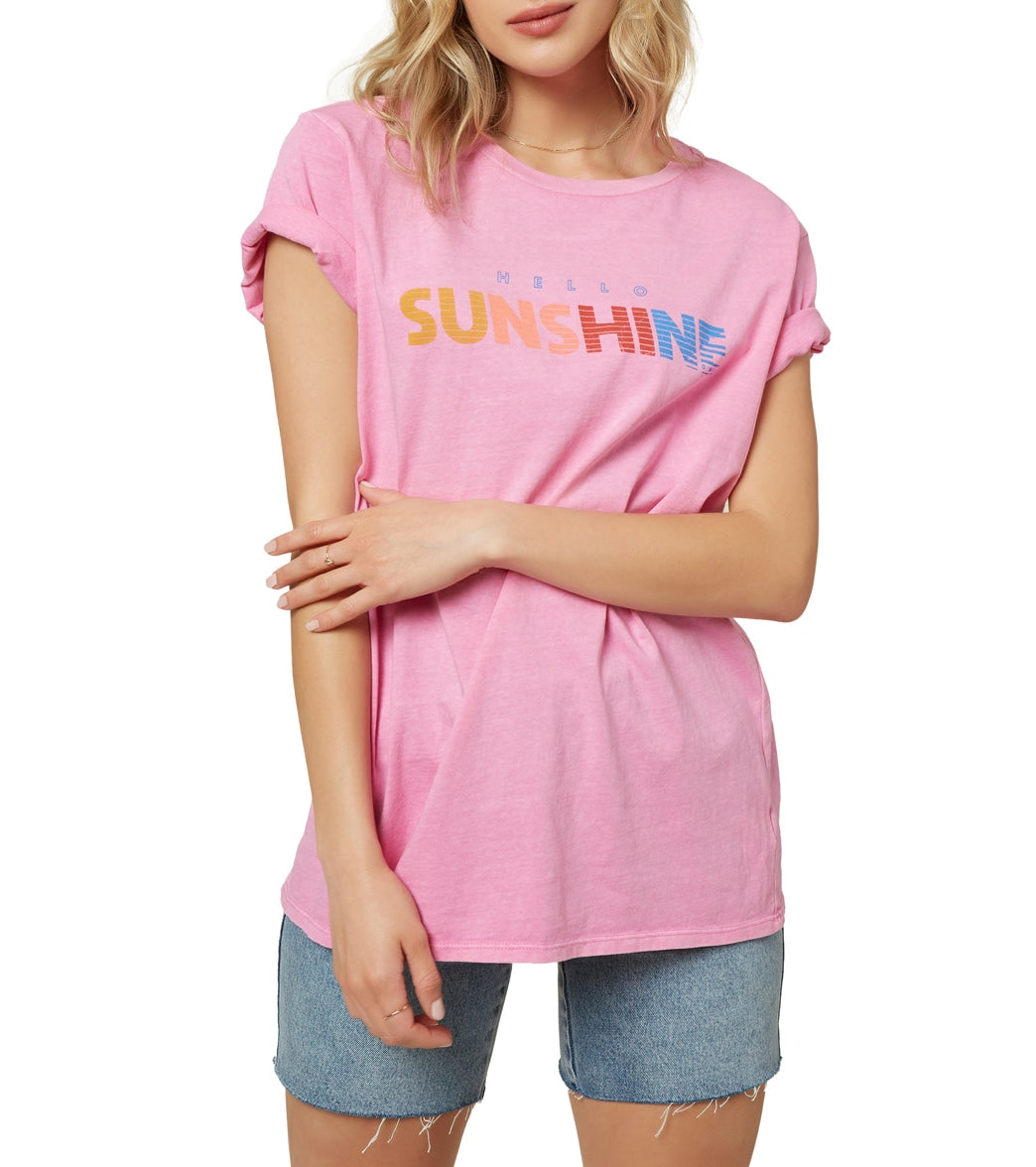 O'neill Hello Sunshine Oversized T-Shirt - Begonia X-Small Cotton - Swimoutlet.com