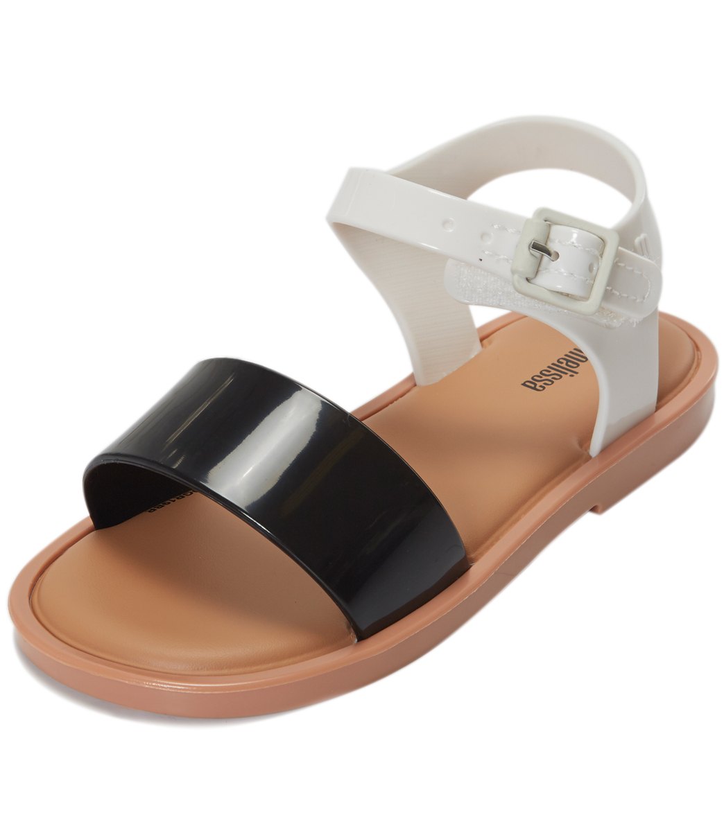 Mel By Melissa Mini Water Friendly Fashion Sandals - Black/White 10 100% Rubber - Swimoutlet.com