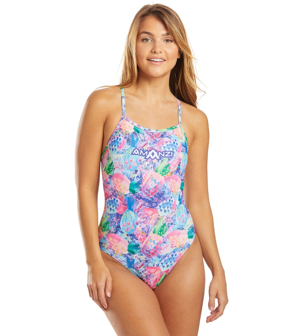 Amanzi Women's Fineapples One Piece Swimsuit - Multi 34 Polyester - Swimoutlet.com