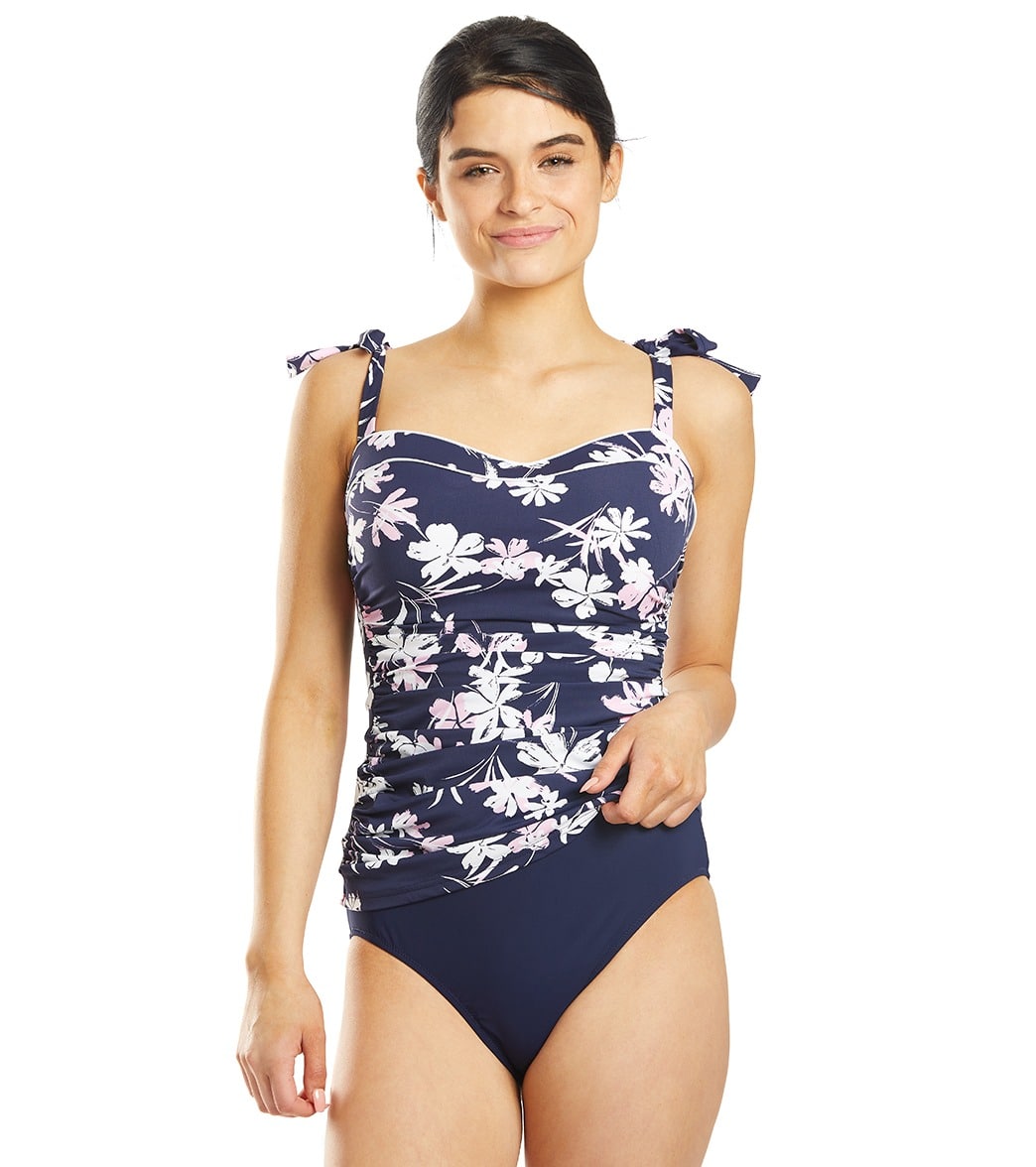 Profile By Gottex sundance tankini top d cup - navy/pink 36d - swimoutlet.com