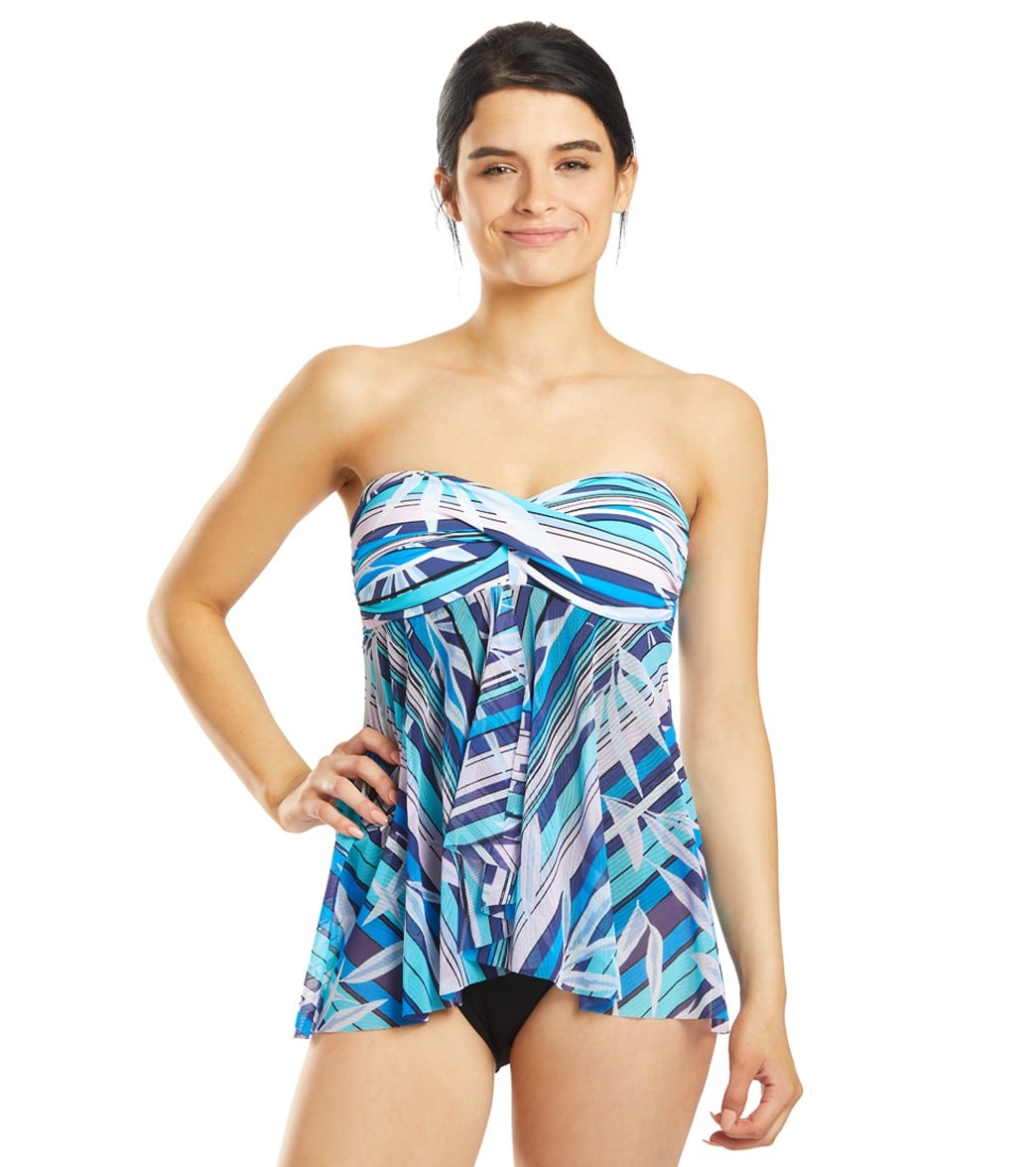 Profile By Gottex Palm Beach Fly A Way One Piece Swimsuit - Blue/Multi 6 - Swimoutlet.com