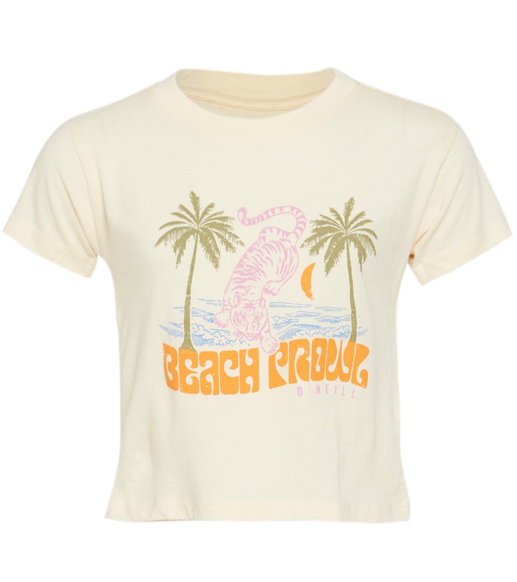 O'neill Girls' Beach Prowl Tee Shirt - Vanilla Cream X-Small 5/6 Cotton - Swimoutlet.com