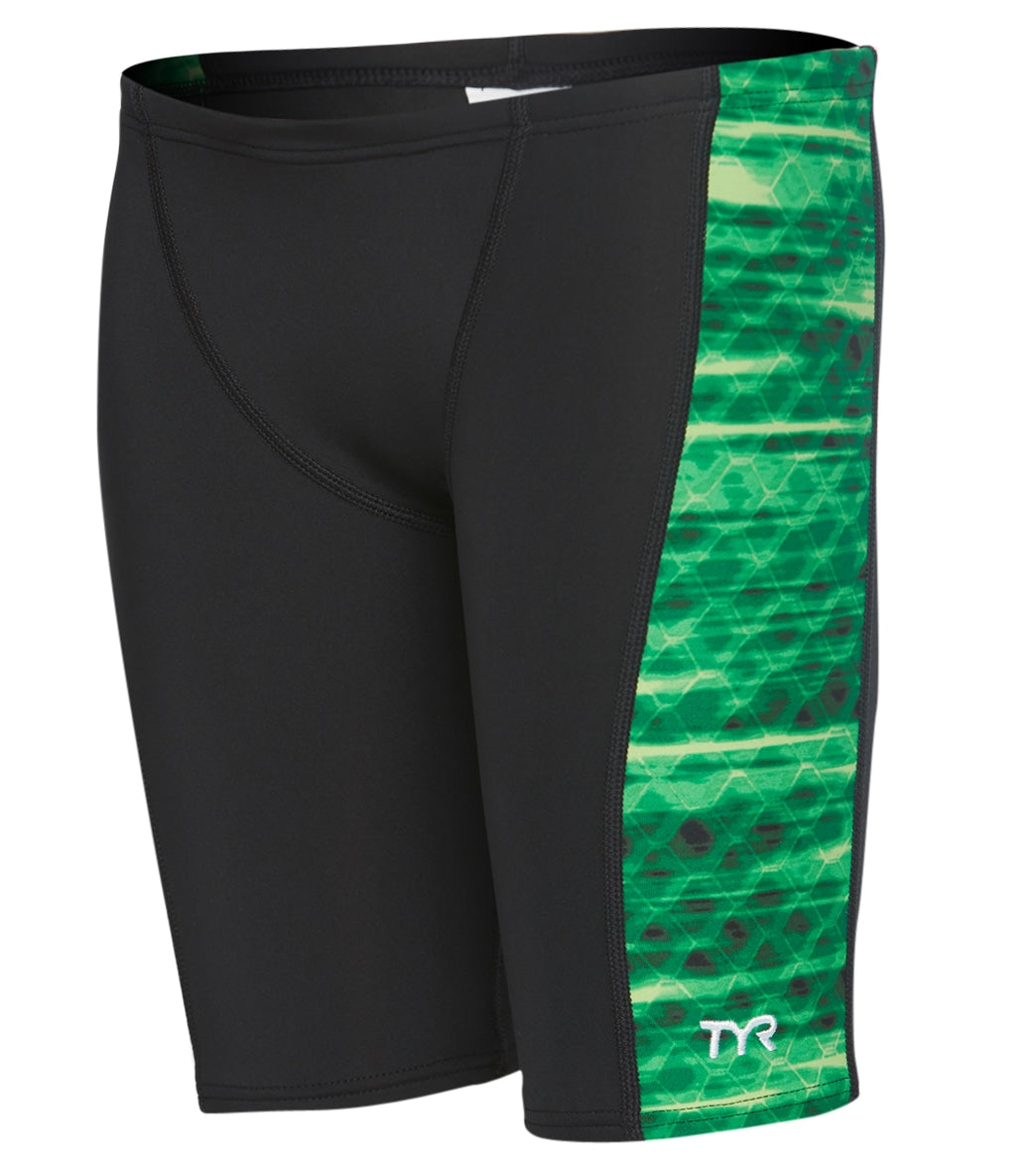 TYR Boys' Castaway Hero Jammer Swimsuit - Green 24 - Swimoutlet.com